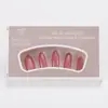 Uñas Vestibles Hechas a Medida, Tiras de Base Prehechas Hechas a Mano con Color Spray Ojo de Gato, 30 Piezas de Puntas de Uñas Codificadas, Puntas de Uñas Vestibles