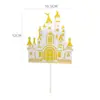 Enchufe decorativo para pastel de castillo fiesta de cumpleaños infantil accesorios para hornear casa pequeña tridimensional bandera de mesa de postres
