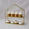 Jaula de pájaros de hierro forjado estilo europeo soporte para postres centro de mesa para boda mesa de postres soporte para pasteles soporte para postres de té de la tarde soporte de exhibición de varios niveles
