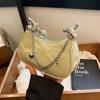 Bolsa Feminina 2025 Novo Estilo Elegante Versátil Corrente Bolsa Transversal Estilosa High-end Fashionável Simples Bolsa de Ombro Sob o Braço