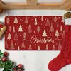 Felpudo Festivo de Navidad para Entrada, Resistente a la Suciedad, Resistente al Desgaste, Fácil de Limpiar, Felpudo para Baño, Absorción Rápida de Agua, Alfombrilla Antideslizante