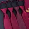 Estilo Cadena Hombres Formal Boda Novio Festivo Mujeres Corbata Roja Negocios Versión Coreana Corbata Perezosa Sin Nudo