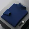 Suéter de Lana para Hombre, Suéter Grueso de Cuello Alto, Suéter Pulóver de Punto Cálido de Manga Larga, Capa Base de Otoño e Invierno al por Mayor