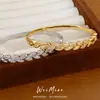 Pulseira com fecho de espiga de trigo em zircônia banhada a ouro 18K real, acessório de pulso único e estiloso para o dia a dia, joia de luxo leve de nicho de alta qualidade