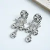 Pendientes Colgantes Ovalados de Circonita Transfronterizos Europeos y Americanos, Moda Retro, Temperamento Exquisito, Lujo Ligero, Pendientes de Alta Gama
