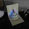 Tarjeta de cumpleaños creativa con música ligera pequeña linda tarjeta de pastel 3d tarjeta de cumpleaños escrita a mano