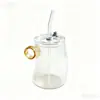 Taza redonda rayada divertida, vidrio simple de borosilicato alto, taza linda de gran capacidad, taza de café y leche para el hogar moderna y simple