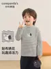Ropa interior Kaka Panda con forro polar para niños, ropa de invierno, camiseta de manga larga para niños, ropa interior para niñas, top de invierno para bebé