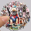 Vestido con patrón de Bulldog transfronterizo para perro 50 pegatinas para agenda, equipaje, funda de teléfono, pegatinas planas impermeables