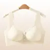 Roupa íntima para Mães, para Mulheres, Verão, Mulheres de Meia-Idade, Sem Costura, Sutiã Sem Aro, Estilo Camisolete, Fecho Frontal, Sutiã de Maternidade e Amamentação, Suporte Lateral para os Seios