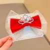 Alto Valor Estético 2025 Nuevo Sombrero de Año Nuevo Infantil Pinza para el Cabello con Borla Roja para Niñas Accesorios para el Cabello de Estilo Chino para Bebés de Año Nuevo