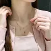 Collar de Doble Capa con Borla de Gota de Agua Morada, Cadena para Clavícula Blanca Brillante, Moda Elegante