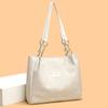Bolsa de Couro Macio Transfronteiriça de Grande Capacidade Bolsa Feminina Vintage Trabalho Viajante Bolsa de Ombro Leve Luxo Texted Portátil Bolsa Nas Axilas