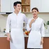 Ropa de Trabajo de Chef de una Sola Fila con Tres Hebillas Plateadas Manga Larga Talla Grande Ropa de Trabajo de Cocina Trasera de Hotel Ropa de Chef