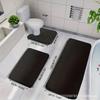 Explosiones Transfronterizas TEMU Juego de Baño Acolchado de Tres Piezas Alfombra Antideslizante Absorbente de Agua para Inodoro Alfombra de Coral