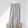Calças Casuais Masculinas de Verão 2026 Brancas com Cintura Elástica Corte Reto Solto Calças Longas Masculinas para Meia-Idade Calças Finas Elásticas para Homens