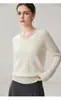 Suéter para Mujer con Cuello en V de Punto Trenzado Completo Forma de Corazón Cachemir de Cabra Otoño/Invierno 2026 Ajuste Holgado Color Sólido Capa Base Ropa de Punto Cálida