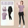 Traje Deportivo de Tenis, Ropa de Entrenamiento de Manga Corta para Mujer, Ropa de Secado Rápido para Correr al Aire Libre, Camisetas de Bádminton de Aspecto Adelgazante, Ropa de Fitness