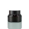 Frasco Preto Personalizado para Creme 30g Frasco Transparente de Vidro para Creme 50g Frasco para Creme com Ombro Inclinado Frasco Amostra para Reembalagem de Cosméticos