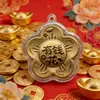 Ouro Puro 999 Flor da Fortuna Corrente para Celular Pingente Chaveiro Decoração de Bolsa Promoção de Festival Pequeno Presente