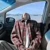 Camisa de Manga Longa Xadrez Estilo Relaxado para Homens, Tendência Casual Solta Primavera e Verão Estilo Japonês Oversize Jaqueta Cardigan para Casal