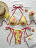 2026 Comercio Exterior Transfronterizo Amazon Europeo y Americano Nuevo Estilo Sexy Rosa Correa Ajustable Color Sólido Bikini de Espalda Descubierta