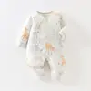 Mameluco acolchado de mariposa para bebé 40g, antibacteriano 10A, traje de gateo de algodón puro Clase A para bebé, mameluco de algodón delgado para primavera, otoño e invierno