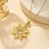 Colar de design vintage europeu e americano transfronteiriço de lua e sol, estrela e lua brilham juntas, design de nicho, acessórios com diamantes completos para mulheres