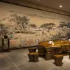 Papel de Parede Decorativo Cena do Rio Qingming Arquitetura Clássica Chinesa Papel de Parede para Restaurante Decoração de Quarto Privado de Hotel Tecido de Parede de Fundo