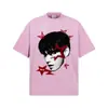 Camiseta de manga corta BTS K-pop estampada directamente con cuello pequeño, corte holgado, top de algodón 100% de peso pesado, estilo moderno unisex