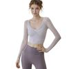 Roupas de Yoga com Sensação de Segunda Pele 2026 Novo Estilo Costas Bonitas Camiseta de Manga Longa Esportiva ao Ar Livre Top de Treino Fitness Estilo Colete para Pilates