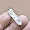 Yiluya Plata S925 Doble Cara Suerte Doble Anillo Pieza de Conexión Colgante Accesorios Pulsera Trenzada a Mano DIY Accesorios