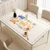 Nuevo Mantel de Mesa de Café de Dibujos Animados 2025, Lujo Ligero y Sensación de Alta Gama, Cuero de Silicona, Mantel Lavable, Impermeable y a Prueba de Aceite, para Comedor en Casa