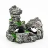 Decoración de acuario resina pequeña montaña de piedra pecera paisajismo rocalla adornos de plato de cena paquete de decoración de acuario Montaña de Piedra