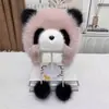 Gorro de Peluche de Panda Lindo para Padre e Hijo Otoño e Invierno Engrosado y Cálido para Circunferencia de Cabeza Grande Gorro Pulóver con Orejas de Imitación de Piel de Zorro Protección Auditiva