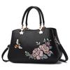 [Bolsas Femininas Shichen] Novo Estilo 2026 Bolsa de Mão Simples, Bolsa de Ombro de Couro Macio Bordada na Moda, Bolsa para Mãe de Meia-Idade
