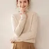 Suéter de Cuello Alto Grueso de Doble Capa ~ Cachemir Pequeño para Bebé para Mujer, Suéter Básico de Cuello Alto con Tejido de Punto Holgado