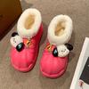 2023 nueva moda dibujos animados forro polar suela gruesa botas de nieve pequeño libro rojo cálido peludos zapatos para mujer ropa exterior zapatos de algodón