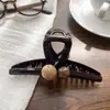 Pinza de Garra Doble de Perlas de Alta Gama para Mujer, Pasador para la Parte Trasera de la Cabeza, Pinza de Tiburón Grande para el Cabello, Nuevo Pinza para el Cabello Simple y Elegante 2025