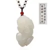 Colar com Pingente Pixiu de Jade Hetian de Xinjiang para Atacado para Homens e Mulheres, Pingente de Casal de Jade Atrai-Fortuna, Pingente de Jade, Pingente de Jadeíta