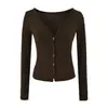 Estilo Ligeramente Maduro Elegante Chaleco sin Mangas de Cuello Alto Conjunto de Dos Piezas Cardigan con Botones de Cuello en V Profundo Cintura Ceñida Conjunto de Ropa Exterior