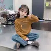 Outono e Inverno Novo Versátil Coreano Meninas Gola Meia-Alta Versátil Manga Longa Camiseta Básica com Forro Térmico Top