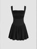 Vestido Regata de Design Estilo Hepburn Europeu e Americano com Alça Larga para Ombro, Verão Novo, Saia Slim