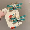 Horquilla de Estilo Étnico Imitación Azul Quemado Esmaltado de Libélula para Mujer, Exquisita Pinza Lateral de Estilo Nacional, Horquilla Rota, Accesorios para el Cabello de Cheongsam y Dinastía Han