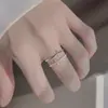 Anillo Doble Capa Chapado Cruzado para Mujer, Diseño de Nicho, Estilo Minimalista, Anillo Abierto de Moda, Venta Directa del Fabricante
