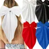 Pinza para el pelo grande de clip de resorte con lazo de satén popular transfronterizo, pasador de color sólido para mujeres, accesorios para el cabello