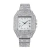 Relógio Quadrado Transfronteiriço com Pulseira de Aço Céu Estrelado e Diamantes, Relógio Masculino Europeu e Americano com Mostrador Céu Estrelado, Relógio de Quartzo Fashion