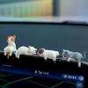 Enfeites de carro gato fofo tela deitada boneca carro exibição decorações simulação gato pequenos enfeites novo