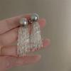 925 agulha de prata realmente muitos brincos de borla de pérola cinza mesclada elegante luz luxo nicho design brincos de alta qualidade brincos femininos