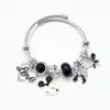 Panjia Novo Pulseira Pegajosa Fofa Feminina Desenho Animado Pingente de Diamante Abertura Corrente Osso de Cobra Pulseira Moda Atacado